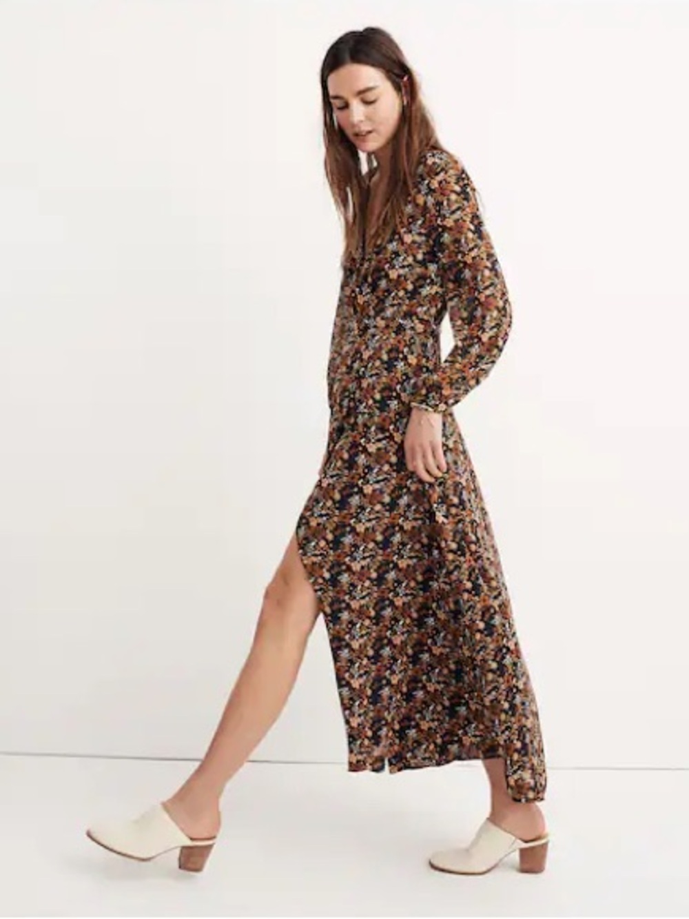 Madewell Nightflower Maxi Dress in Prairie Blossoms Woodland Warm Nutmeg
